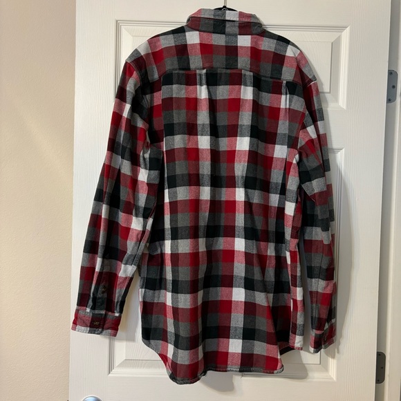 Carhartt Original Fit Flannel XL Tall Red, Black Plaid Button Down Workwear - Picture 2 of 13